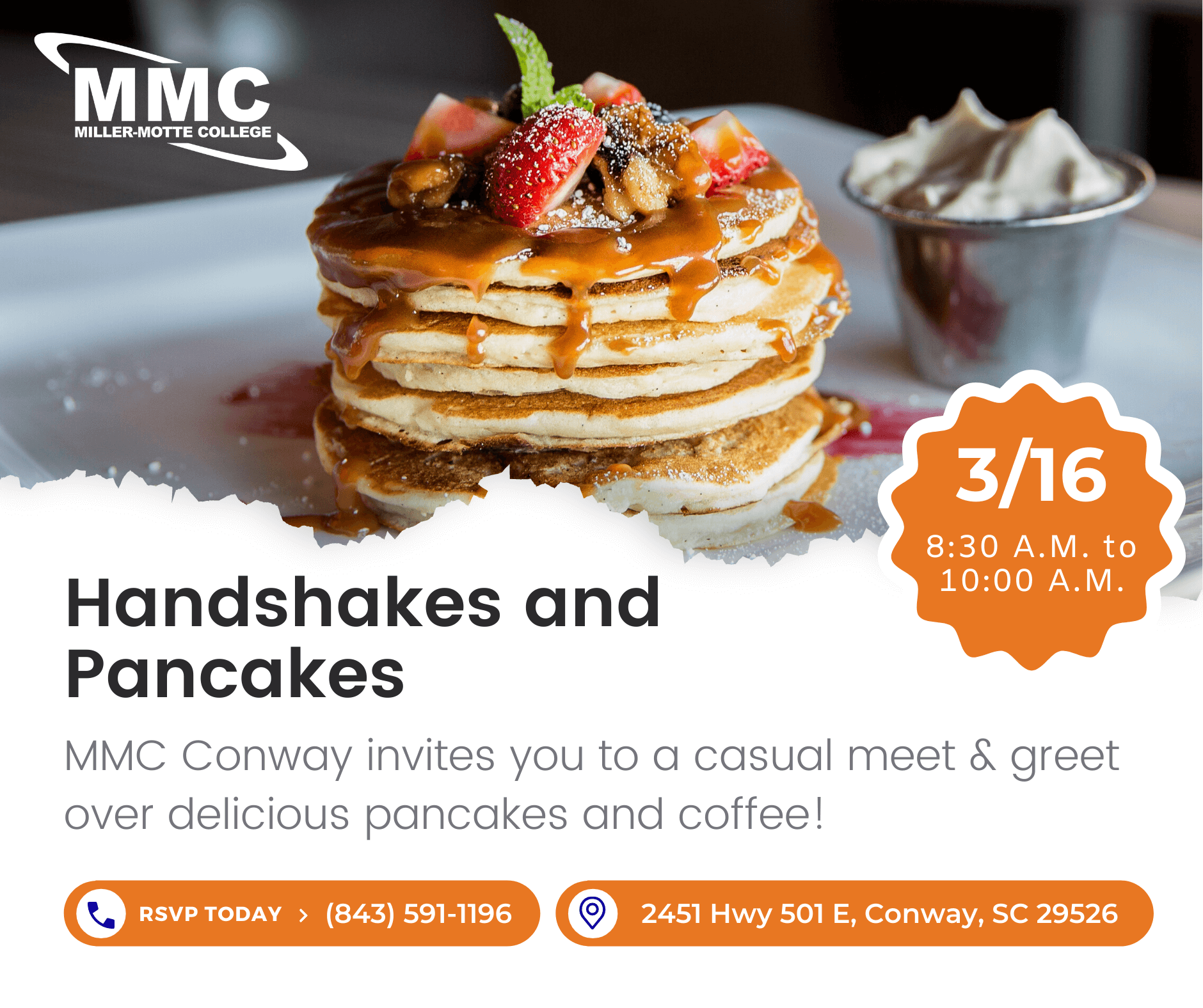 MMC Conway Handshakes and Pancakes